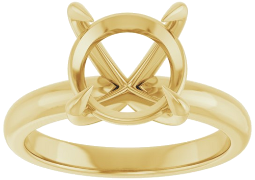 Sužadėtuvių Žiedas „Solitaire“ 585 Geltonojo Aukso Round 10mm (3)