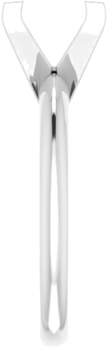 14K White 7.5 mm Square V-End 4-Prong Engagement Ring Mounting (4)