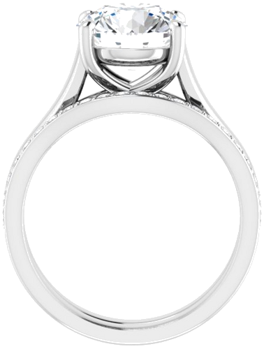 14K White 9 mm Round Solitaire Engagement Ring Mounting (7)