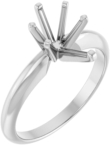 14K White 10x6 mm Pear 6-Prong Ring Mounting (1)