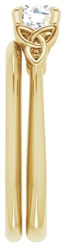 Sužadėtuvių Žiedas „Celtic-Inspired Solitaire“ 585 Geltonojo Aukso Round 5.2mm (9)