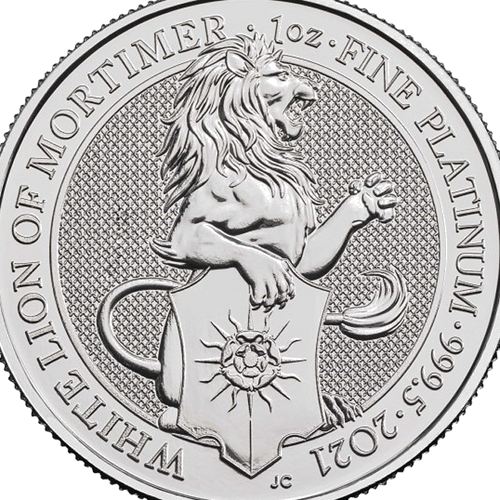 1 oz Baltasis Liūtas 2021 Karalienės žvėrys Platininė moneta (2)