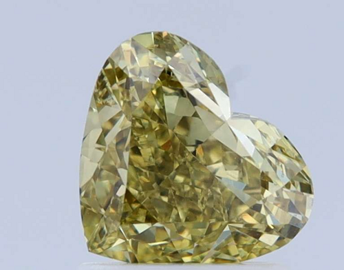1.31 carat Fancy Brownish Greenish Yellow-VVS2 Natūralus Heart Deimantas (1)