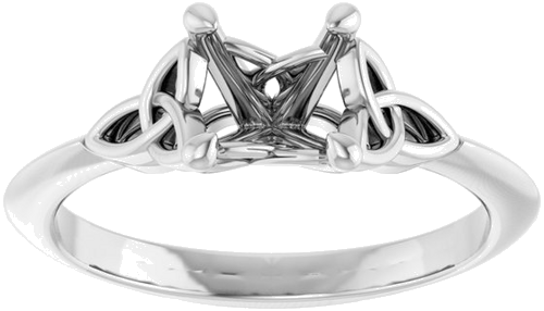 Sužadėtuvių Žiedas „Celtic-Inspired Solitaire“ 585 Baltojo Aukso Round 6.5mm (3)