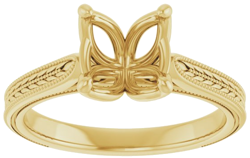 Sužadėtuvių Žiedas „Solitaire“ 585 Geltonojo Aukso Round 8mm (3)