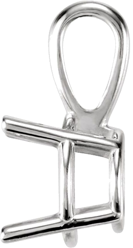 14K White 6.5 mm Round Youth Solitaire Pendant Mounting (2)