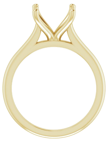 14K Yellow 10 mm Round Solitaire Engagement Ring Mounting (2)