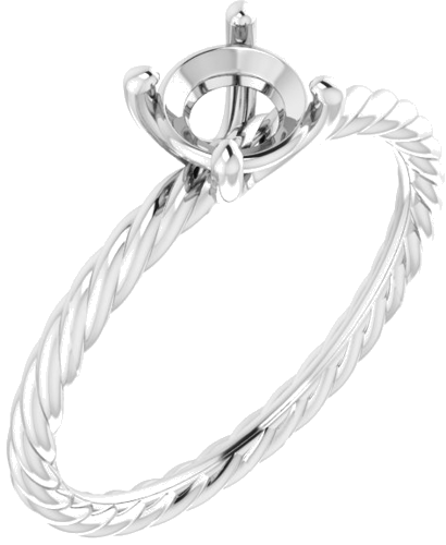 Sužadėtuvių Žiedas „Solitaire“ 585 Baltojo Aukso Round 5.8mm (1)