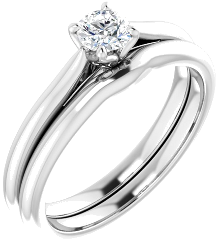 18K White  4.1 mm Round Solitaire Engagement Ring Mounting (6)