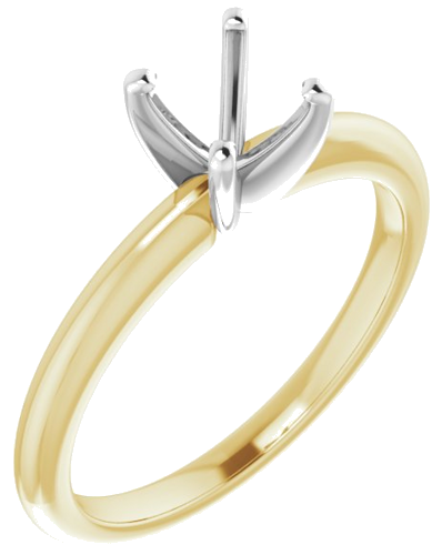 Sužadėtuvių Žiedas „Solitaire“ 585 Baltojo Ir Geltonojo Aukso Square 4.5mm (1)