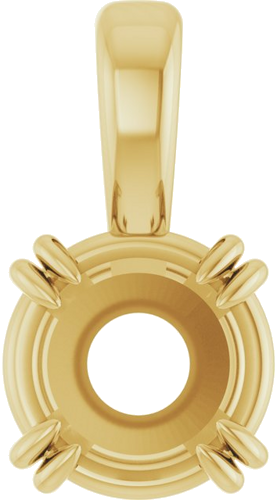14K Yellow 5 mm Round 4-Prong Double-Claw Pendant Mounting (1)