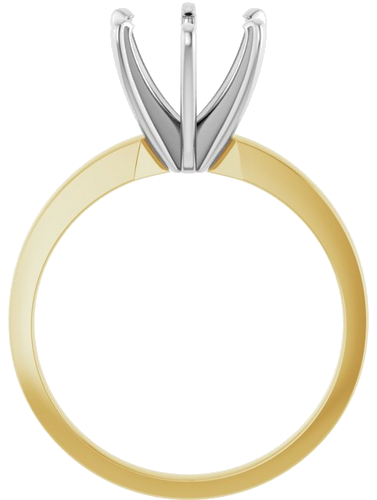 Sužadėtuvių Žiedas „Solitaire“ 585 Baltojo Ir Geltonojo Aukso Round 7.8mm x 8.6mm (2)