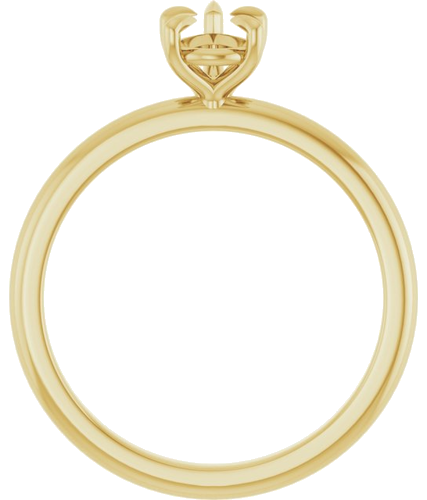 14K Yellow 7x5 mm Pear Solitaire Engagement Ring Mounting (2)