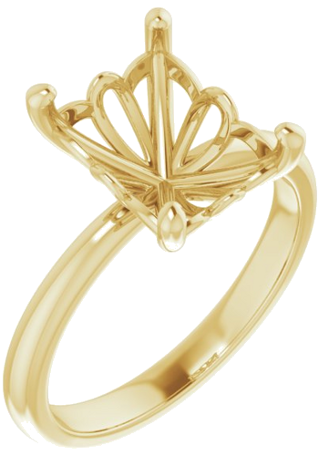 Sužadėtuvių Žiedas „Solitaire“ 585 Geltonojo Aukso Emerald 10mm x 8mm (1)