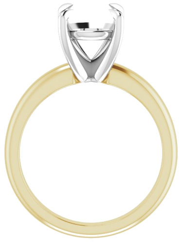 14K Yellow White 9 mm Round Solitaire Engagement Ring Mounting (2)