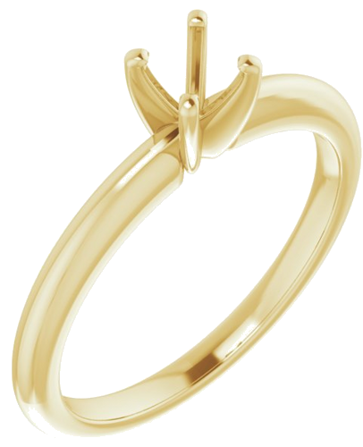 14K Yellow  4.4 mm Round Solitaire Engagement Ring Mounting (1)