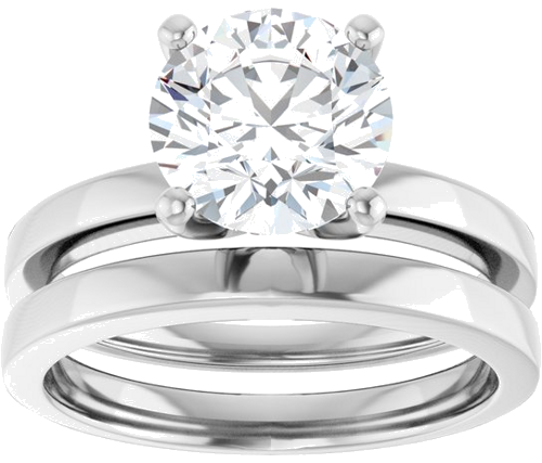 Sužadėtuvių Žiedas „Solitaire“ 585 Baltojo Aukso Round 8.2mm (8)