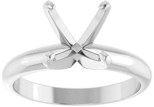 14K White 6.5x6.5 mm Square 4-Prong Light Solitaire Engagement Ring Mounting (3)