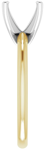 14K Yellow   White  6.5x6.5 mm Square Solitaire Engagement Ring Mounting (4)