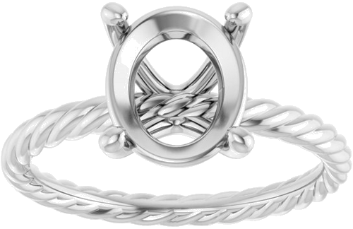 Sužadėtuvių Žiedas „Solitaire“ 585 Baltojo Aukso Oval 10mm x 8mm (3)