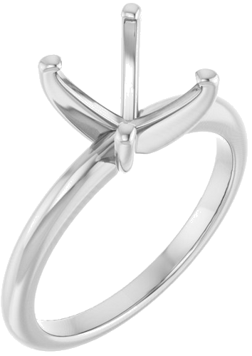 14K White  10x8 mm Oval Solitaire Engagement Ring Mounting (1)