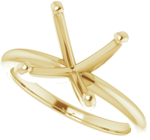 14K Yellow  8 mm Square Solitaire Engagement Ring Mounting (5)