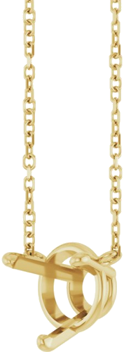 14K Yellow 8 mm Round Solitaire 18  Necklace Mounting (2)
