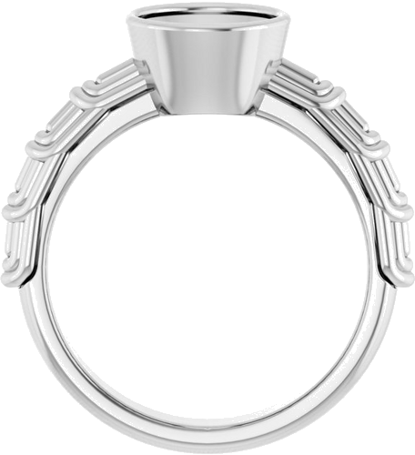 14K White 8 mm Round Solitaire Engagement Ring Mounting (2)