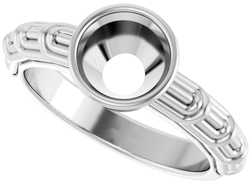 Sužadėtuvių Žiedas „Solitaire“ 585 Baltojo Aukso Round 7.4mm (5)