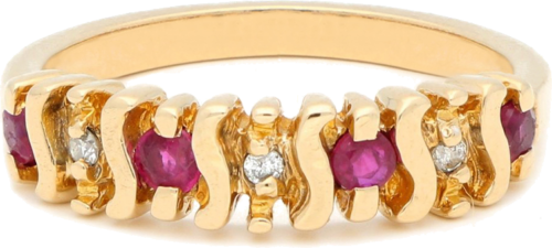 Gold ring with diamonds and rubies (1)