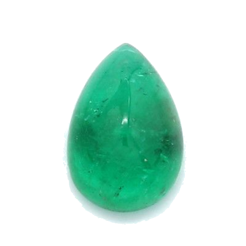 1.37 carat GREEN CABOCHON cut Pear Smaragdas (1)