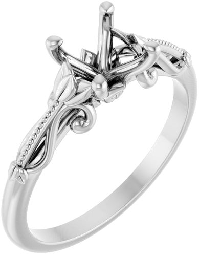 Sužadėtuvių Žiedas „Sculptural-Inspired Solitaire“ 585 Baltojo Aukso Oval 8mm x 6mm (1)