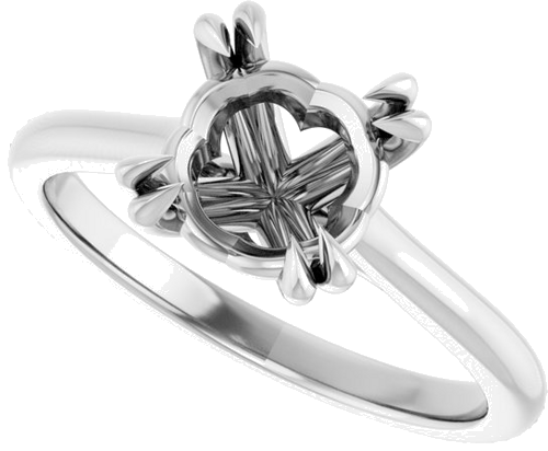 Platinum 8 mm Round Solitaire Engagement Ring Mounting (5)