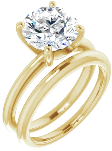 Sužadėtuvių Žiedas „Solitaire“ 585 Geltonojo Aukso Round 9mm (6)