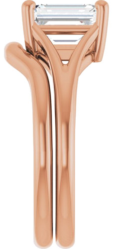 14K Rose 8x6 mm Emerald 4-Prong Cathedral Split Shank Engagement Ring Mounting (9)