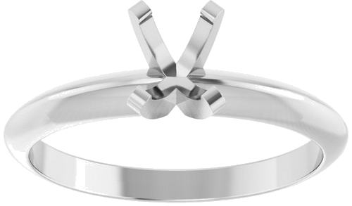 14K White 6x4 mm Oval Solitaire Engagement Ring Mounting (3)