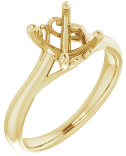 14K Yellow  9x7 mm Oval Solitaire Engagement Ring Mounting (1)