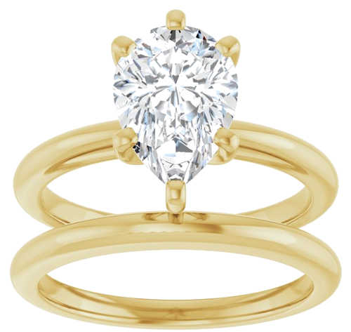 14K Yellow  10x7 mm Pear Solitaire Engagement Ring Mounting (8)