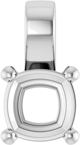 Pakabukas „Solitaire“ 585 Baltojo Aukso Cushion 7mm (1)