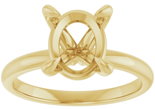 Sužadėtuvių Žiedas „Solitaire“ 750 Geltonojo Aukso Oval 10mm x 8mm (3)