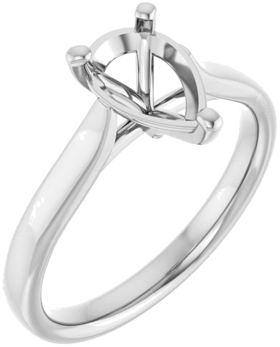 14K White 9x6 mm Pear Engagement Ring Mounting (1)