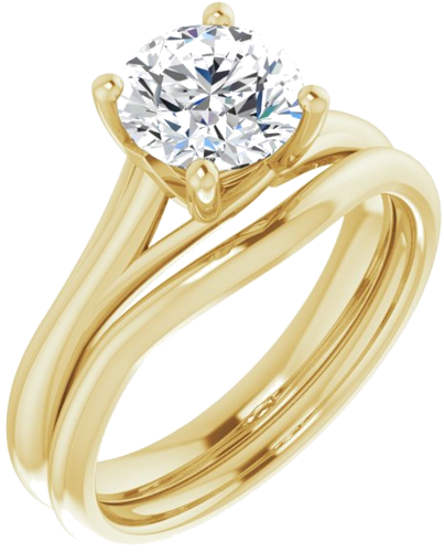 14K Yellow 7 mm Round Solitaire Engagement Ring Mounting (6)