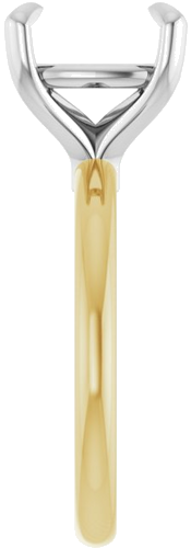 14K Yellow White 10x10 mm Cushion Solitaire Engagement Ring Mounting (4)