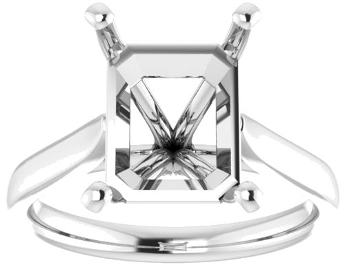 Sužadėtuvių Žiedas „Solitaire“ 585 Baltojo Aukso Emerald 11mm x 9mm (3)