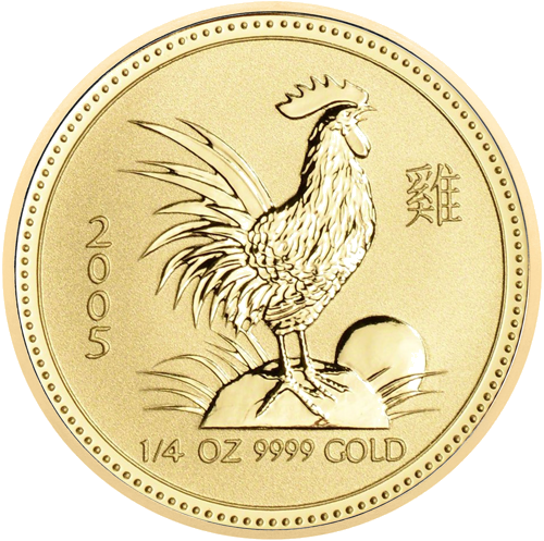 1/4 oz Година на Петела (Lunar I) 2005 Австралия златна монета (1)