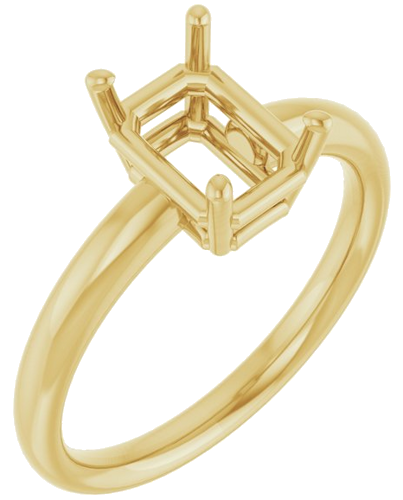 14K Yellow 8x6 mm Emerald Engagement Ring Mounting (1)