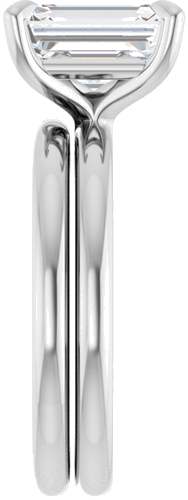 14K White  9x7 mm Emerald Solitaire Engagement Ring Mounting (9)