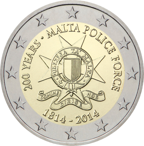 2014 Мальта Полиция монета 2 евро (1)
