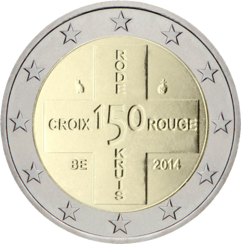 2014 Белгия Монета от 2 евро Червен кръст (2)