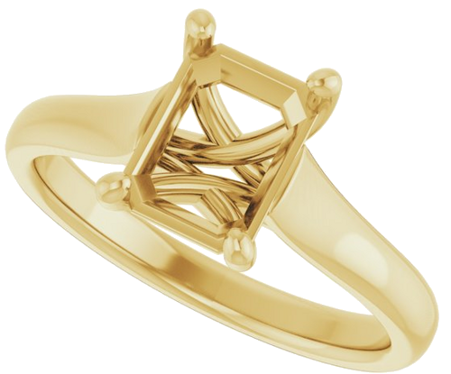 Sužadėtuvių Žiedas „Solitaire“ 585 Geltonojo Aukso Emerald 8mm x 6mm (5)